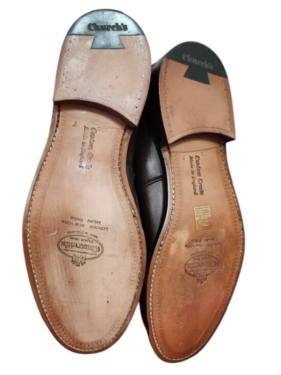 Church\'s Pembrey Brown Leather Penny Bit Loafers Shoes Mens UK 10 F US 11 EU 44